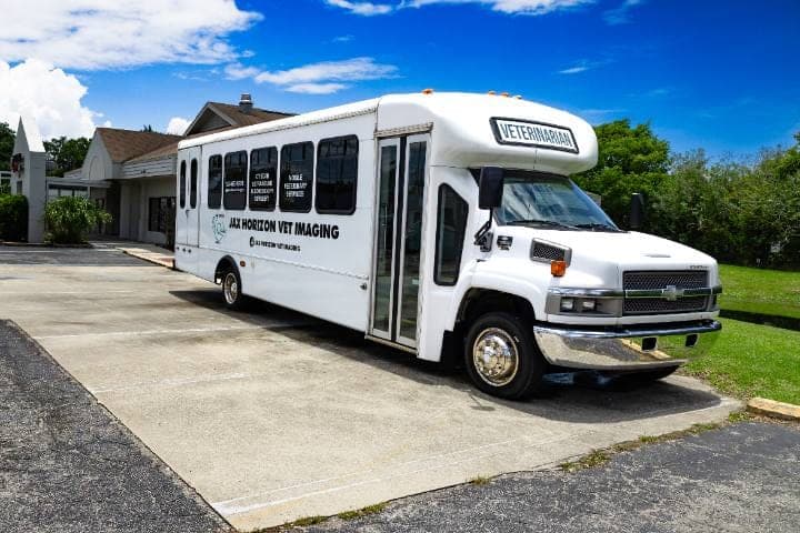 The Jax Horizon medical bus parked in front of the clinic